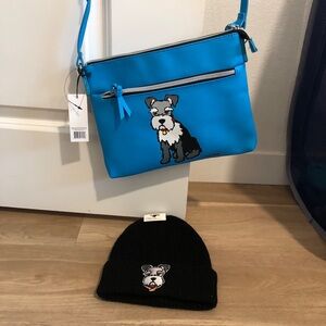 Marc tetro schnauzer crossbody bag and beanie hat
